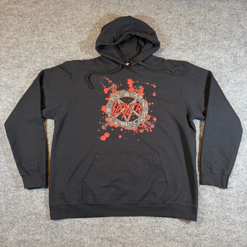Official Slayer Band Hoodie Port & Company Black Pullover XL Unisex Y2K